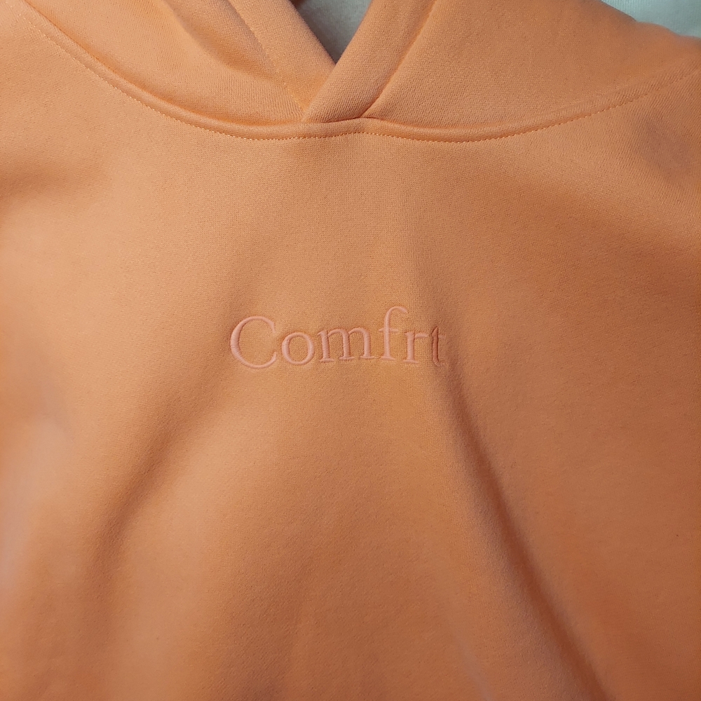 Comfrt Signature Heavyweight Hoodie Coral Pink Unisex 3XL EUC Oversized Luxury - Picture 7 of 10